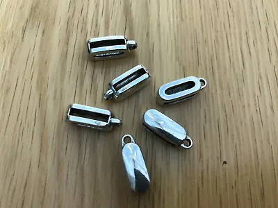 Zamac Antiqued Silver Plated 20 X 6mm Charm Holder For Flat Leather X2 • £1.30