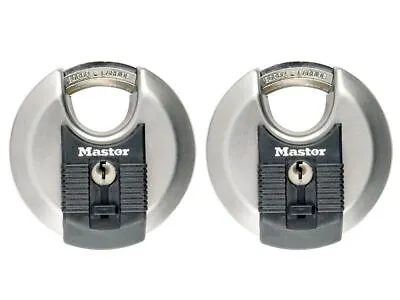 Master Lock - Excell Stainless Steel Discus 70mm Padlock Keyed Alike X 2 • £35.26