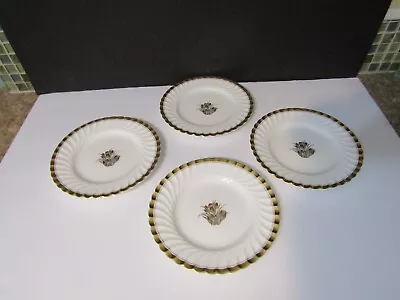 4 Minton Gold Crocus 7 3/4  LUNCHEON PLATES England 6765 Lot 2 TIFFANY & CO NY • $59.99