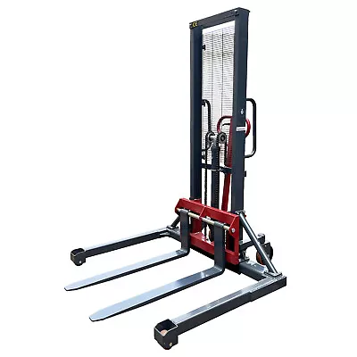 PakeHT Manual Stacker With Adjustable Fork And Straddle Legs 2200 Lbs Capacity • $2149.99