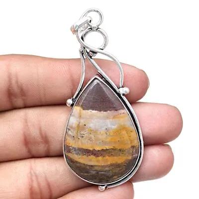 Necklace Bumble Bee Jasper Gemstone Handmade 925 Silver Jewelry 2.75  • $7.19