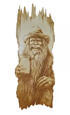 Sasquatch Funny Wall Hanging Plaque Holding Ball Mason Jar Hillbilly Big Foot • $35