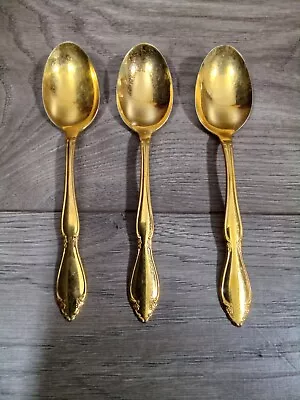 Vtg 3 Oneida  Gold Color Stainless Steel Table Spoons Retired Pattern  • $16.99
