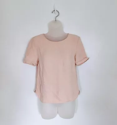 Whistles Chiffon Zip Up Back Detail Top Blouse Nude Pink Size 10 • £4.99