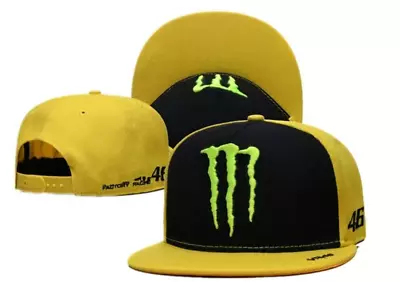 Monster Energy Black & Yellow Flat Bill Cap. OSFM. Snapback. • $24