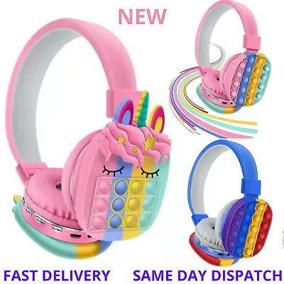 £13.99 • Buy Kids Headphones Headset Wireless Unicorn Over Ear Headphones Girls IPad Tablet