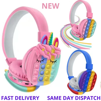 £13.99 • Buy Kids Headphones Headset Wireless Unicorn Over Ear Headphones Girls IPad Tablet