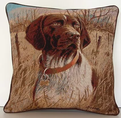 German Shorthaired Pointer Hunting Dog By James Killen Tapestry Pillow New • $20