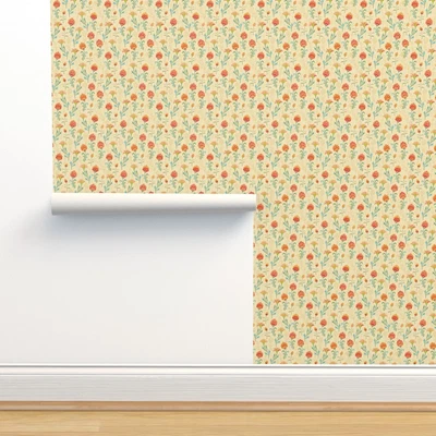 £97.86 • Buy Removable Water-Activated Wallpaper Floral Vintage Exotic Decorative Flower