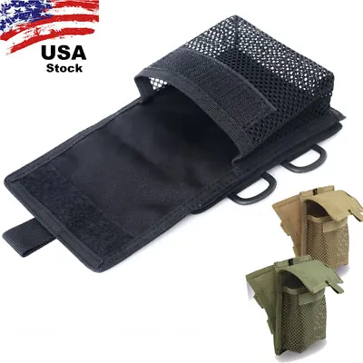Hook & Loop Panel MOLLE Patch Converter Adapter With Kit Bag Tactical Mesh Pouch • $8.89