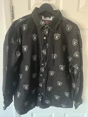 Los Angeles Oakland Las Vegas Raiders Denim Shirt XL Perfect Condition • £20