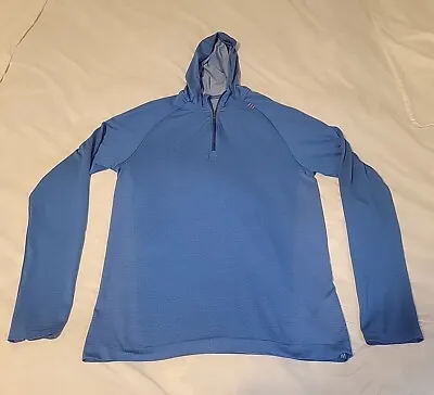 Lululemon Hoodie Mens Sz Medium Blue Metal Vent Tech Quarter Zip Hooded Shirt • $44.99