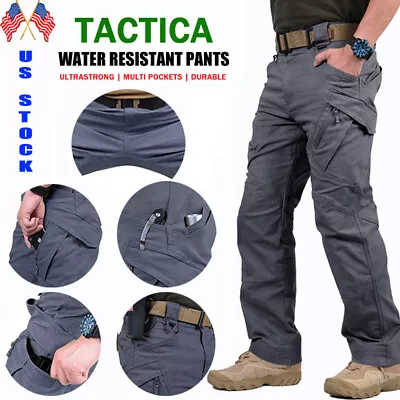 Men's Tactical Pants Outdoor Rip Stop Waterproof Military Combat Cargo Work Pant • $19.99