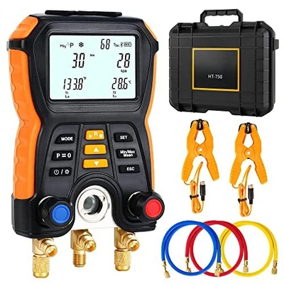 $228.72 • Buy  Digital Manifold Gauge Meter Set, Vacuum Pressure Temperature Leakage Tester, 