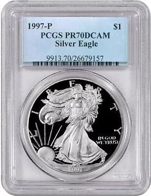 $47 • Buy 1997-P American Proof Silver Eagle One Dollar Coin PCGS PR70 DCAM