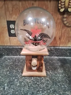 Vintage Budweiser Anheuser Busch Peanut Gumball Dispenser Machine W/glass Globe • $35