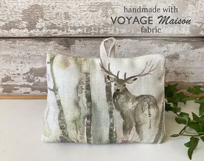Handmade Filled Linen Fabric Door Stop - Scottish Voyage Enchanted Forest Stag • £13.90