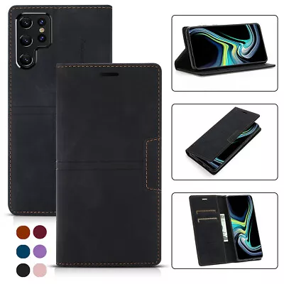 For Samsung Galaxy S22 S21 S20 S10 S9 S8 Plus Phone Case Leather Magnetic Cover • $9.87