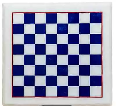 18  White Chess Marble Table Top Kids Game Inlay Malachite Inlay Decor Lapis • $411