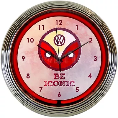 $89.97 • Buy Volkswagen Neon Clock - BE Iconic - VW - Beetle - Split Window Bus - Vintage