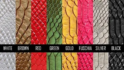 SHIPS FOLDED SNAKE SKIN SCALE 3D Texture Faux Leather Upholstery Vinyl Fabric  • $17.99