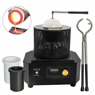 1KG Induction Furnace Metal Melting Furnace Melt Copper Gold Iron Steel 3500W • $1009.99