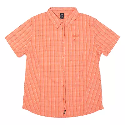 JACK WOLFSKIN Womens Shirt Orange Check L • £20.99