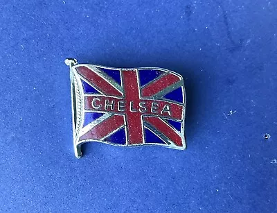 Vintage. Chelsea FOOTBALL  Club Union Jack Flag Enamel Pin Badge  The Blues • £8.99