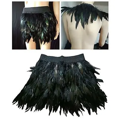 £21.36 • Buy Women Ostrich Feather Mini Skirt Wedding Party Dance Clubwear Fluffy Skirt