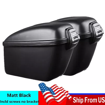 Universal Motorcycle Hard Trunk Side Cases Matte Black Rear Saddle Bags 22L • $71.99