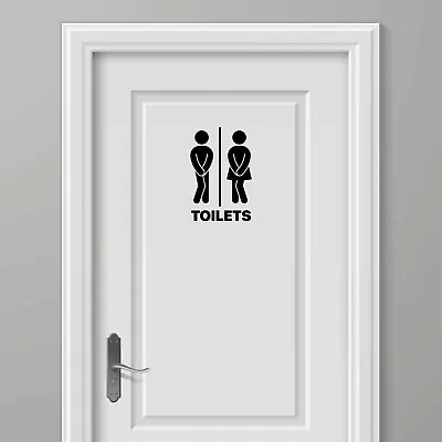 £2.29 • Buy Funny Toilet Door Sign Stick Man Women - Wall Art Sticker Decal Decoration