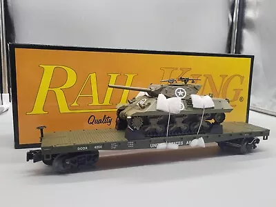 MTH TRAINS RAIL KING U.S. ARMY FLAT CAR W/M10 WOLVERINE TANK 30-7096C NEW Lionel • $118.84