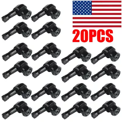 20PC Motorcycle CNC Aluminum 11.3mm Tire Wheel Stem Valve 90 Degree Angled BLACK • $42.85