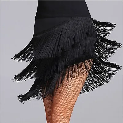 £51.59 • Buy Latin Dance Skirt Sexy Women Top Costume Samba Tango Layers Tassels Competition