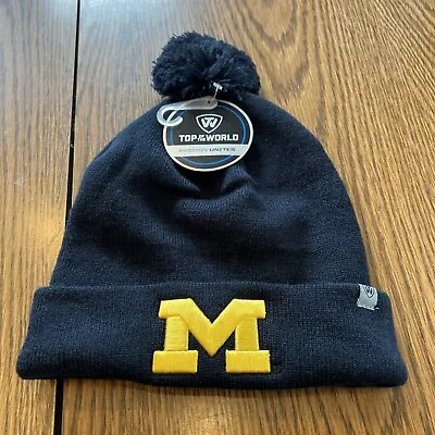 Top Of The World Michigan Wolverines Men's Cuffed Pom Knit Hat Team Icon One • $22.49