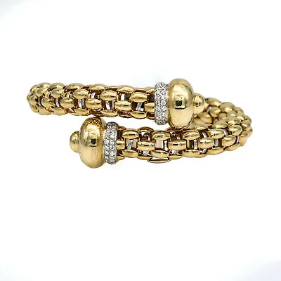 $11250 • Buy FOPE Bypass Diamond Flex Cuff Bracelet In 18k Yellow Gold