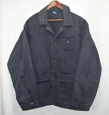 Ralph Lauren Vintage Men's Polo Country Canvas Hunting Jacket Blue Size XL • $90