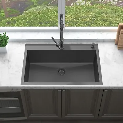 Sinber 33  Drop In Single Bowl Kitchen Sink With 304 Stainless Steel HT3322S-BE • $207.96