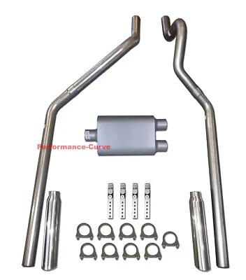 87 - 99 Dodge Dakota 3.9 5.2 Mandrel Bent Dual Exhaust W/ FullBoar Muffler • $224.95