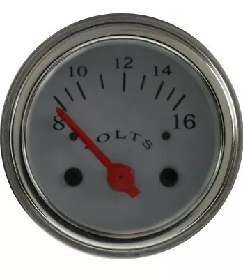 Veethree 227072 Volt Gauge 2 1/16  Silver Electrical (gauge Only) • $26.95