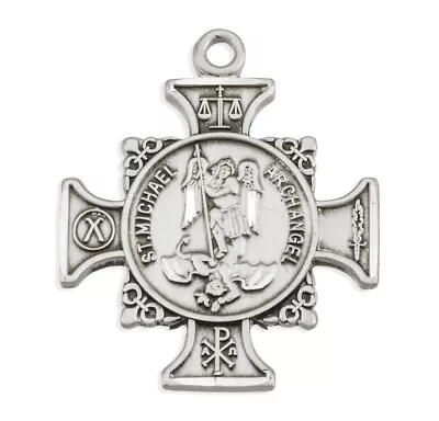 $58.88 • Buy Saint Michael Archangel Sterling Silver Maltese Cross Medal Pendant Only
