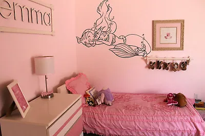 Vinyl Wall Decal Sticker Decor Nursery Little Mermaid Ariel DIsney Cartoon O176 • $27.99