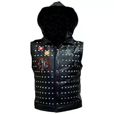 Mens Watch Dog 2 D.S.Baichoo Wrench Black Biker Leather Vest • $144.80