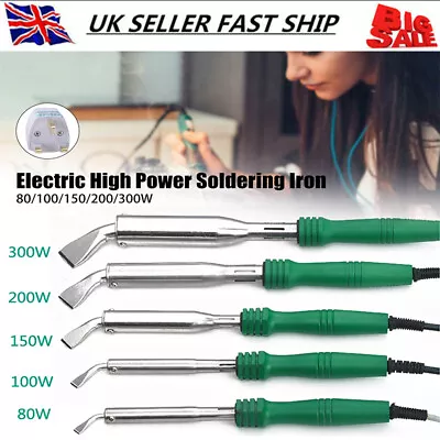 £20.98 • Buy 80/100/150/200/300W 50HZ Electric Soldering Iron Angled Chisel Point Copper Tip