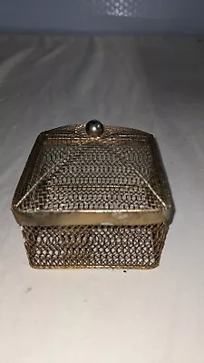 Vintage Metal Basket Weave Trinket Box Made In Japan  • $0.99