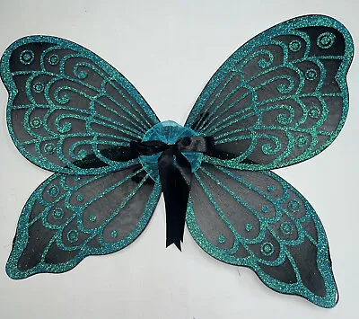 Butterfly Fairy Wing Halloween Costume Accessory Teal Green Blue Glitter Sparkly • $11.99