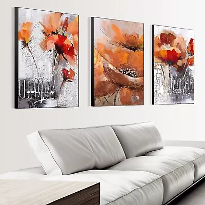 Canvas Framed Wall Art Large Size 16  X 24  3 Pieces Of Modern Abstract Simpl... • $155.48