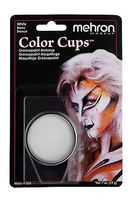 Mehron Color Cup Professional Quality Greasepaint/Carded .5oz Clown White • $7.15