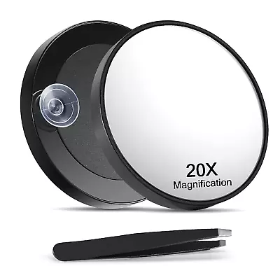 20X Magnifying Mirror With 2 Suction Cups 3.5 Inches Magnified Makeup Mirror An • $9.53