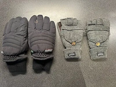 2 Sets Vintage Thinsulate Ultra Insulation Winter Gloves Black Grey • $13.54